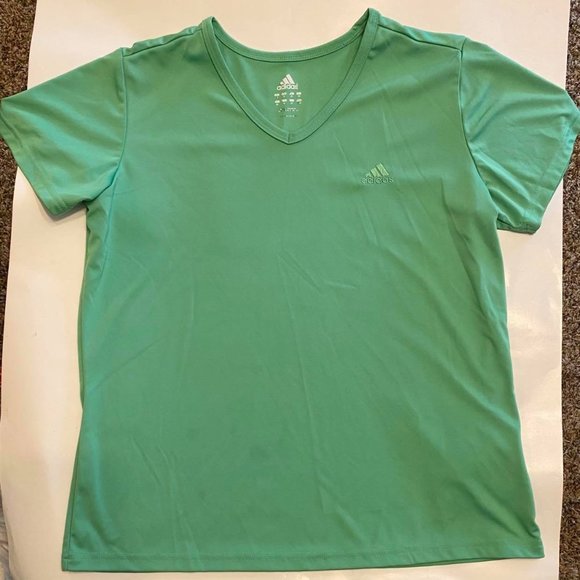 Adidas Mint Green VNeck top - Picture 1 of 5